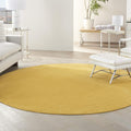 Nourison Essentials Indoor/Outdoor Yellow 8 ft Round Rug - Easy Care