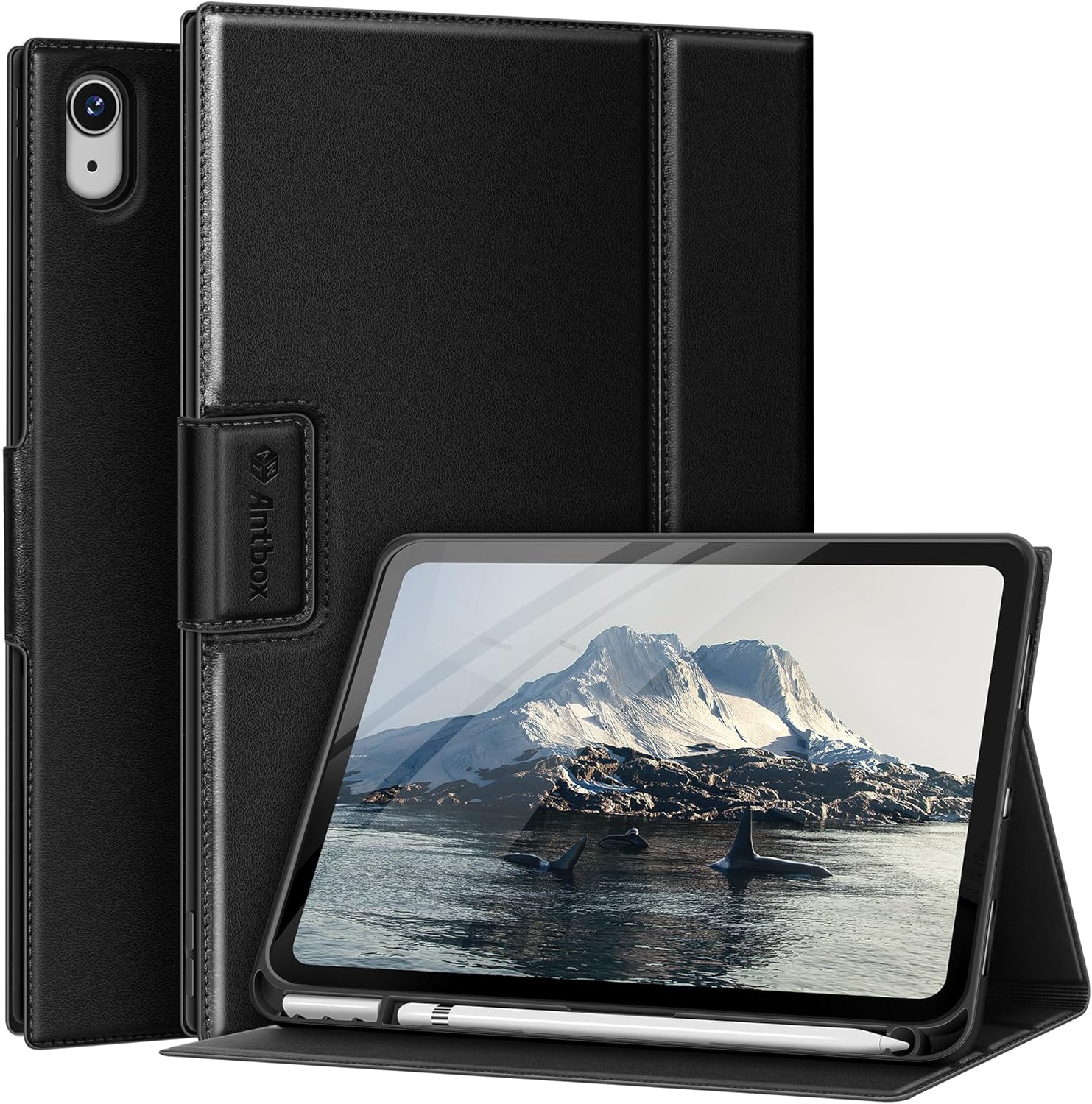 iPad Case 11th/10th Gen Vegan Leather with Pencil Holder and Sleep