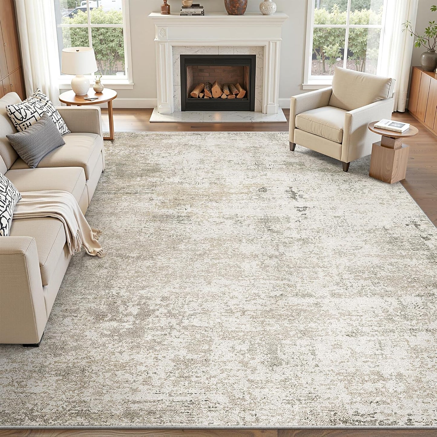 Art&Tuft Washable Area Rug with Anti-Slip Backing for Comfort