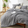 Bedsure Super King Comforter Set - Dark Grey Soft All-Season Comfort