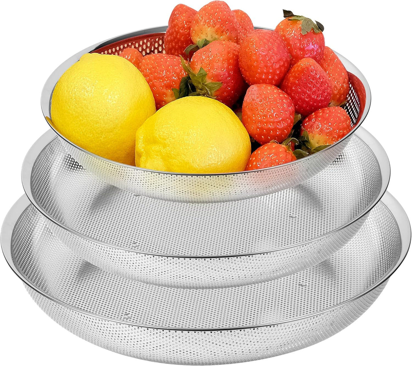 Premium 18/8 304 Stainless Steel Small Colander Set of 3
