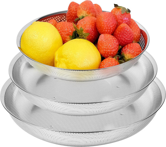 Premium 18/8 304 Stainless Steel Small Colander Set of 3