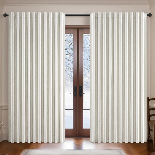 Cream Linen Black Out Curtains for Living Room and Bedroom