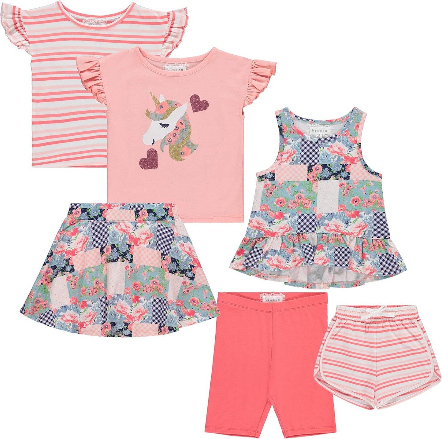 BTween Girls 6-Pack Casual Outfit Bundle for Stylish Playtime