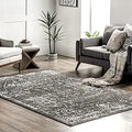 nuLOOM Arlena Vintage Area Rug 6 ft x 9 ft - Distressed Charcoal