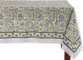 Amara 100% Cotton Fall Tablecloth 72 x 108 in - Handblock Floral