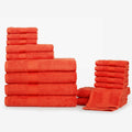 Ample Decor Bathroom Towel Set of 18 - Soft 600 GSM Cotton - Orange