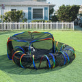 Outdoor Rainbow Cat Enclosure Playground - Portable Tent & Tunnel