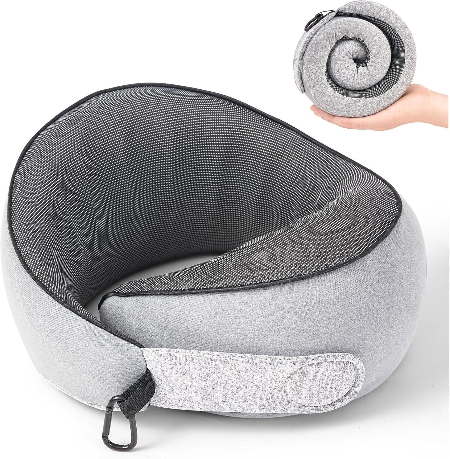 Travel Pillow with 100% Pure Memory Foam for Ultimate Comfort