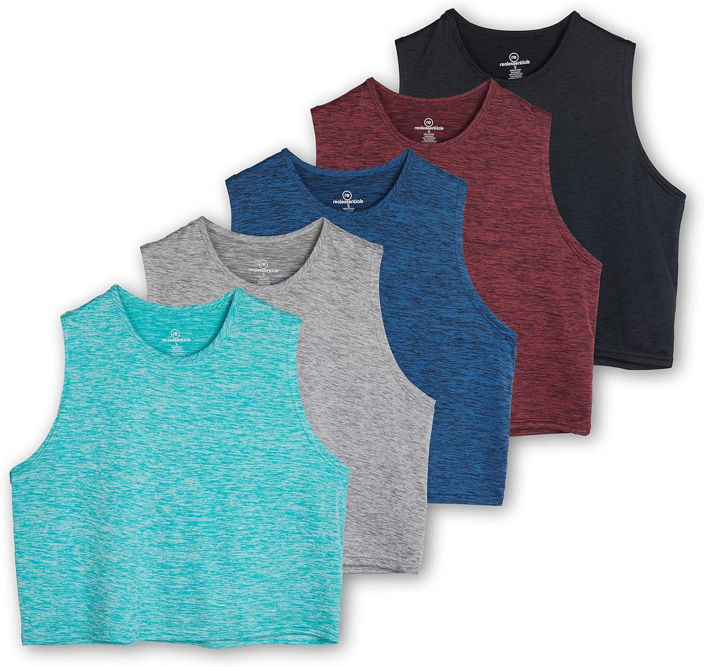 Women's Dry Fit Crop Tank Tops - 5 Pack for Active Lifestyle