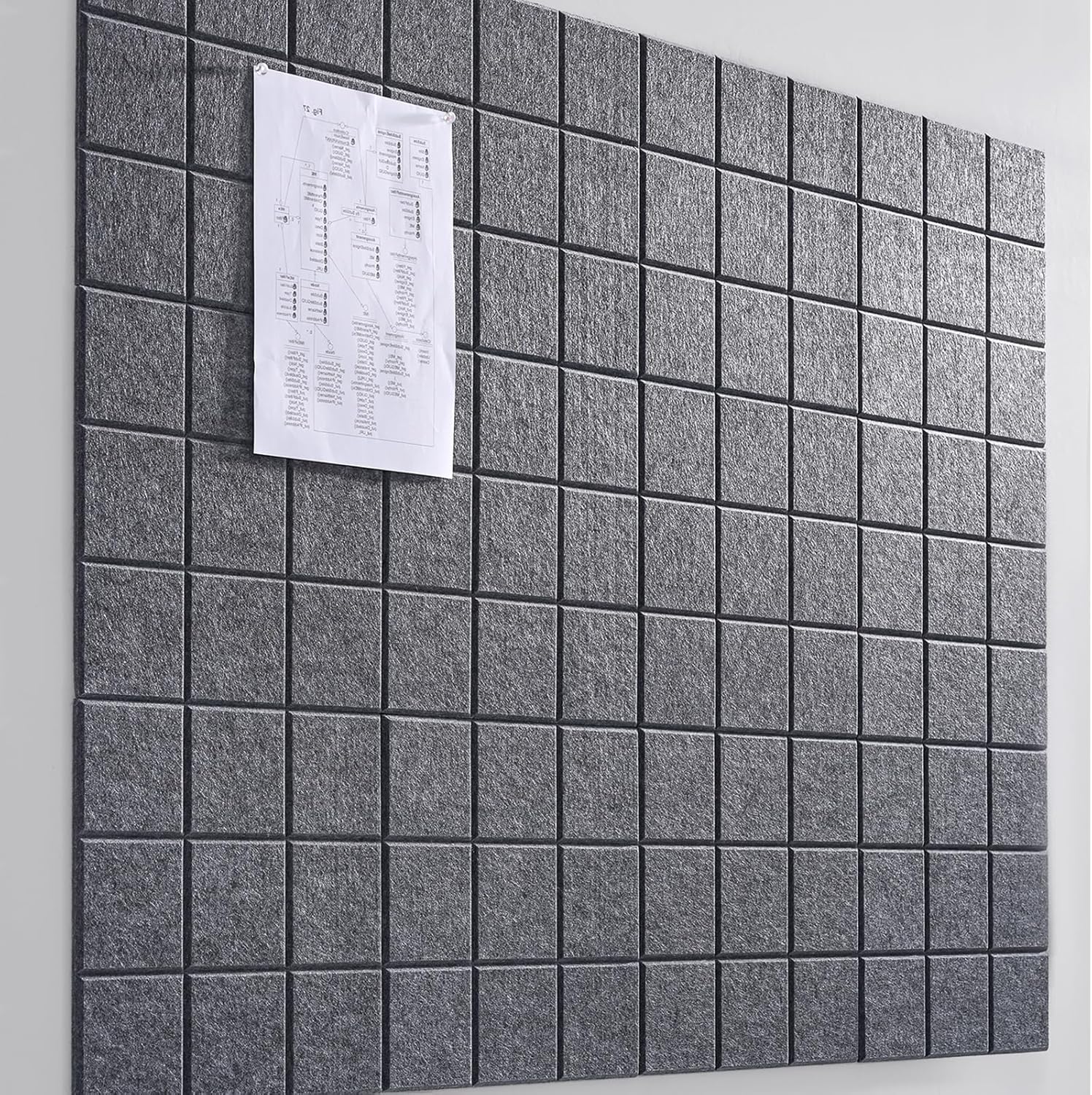 Large Cork Board for Wall - Stylish 12 Pack Felt Tiles