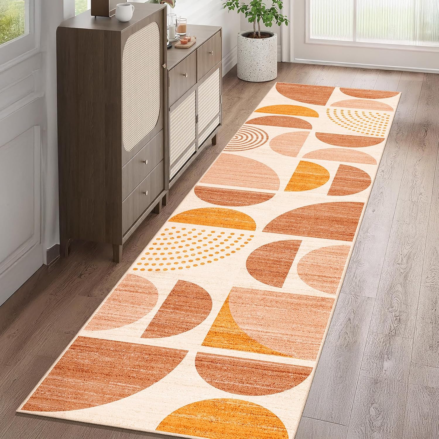 MUJOO Boho Runner Rug Washable 2x8 Area Rug for Hallways