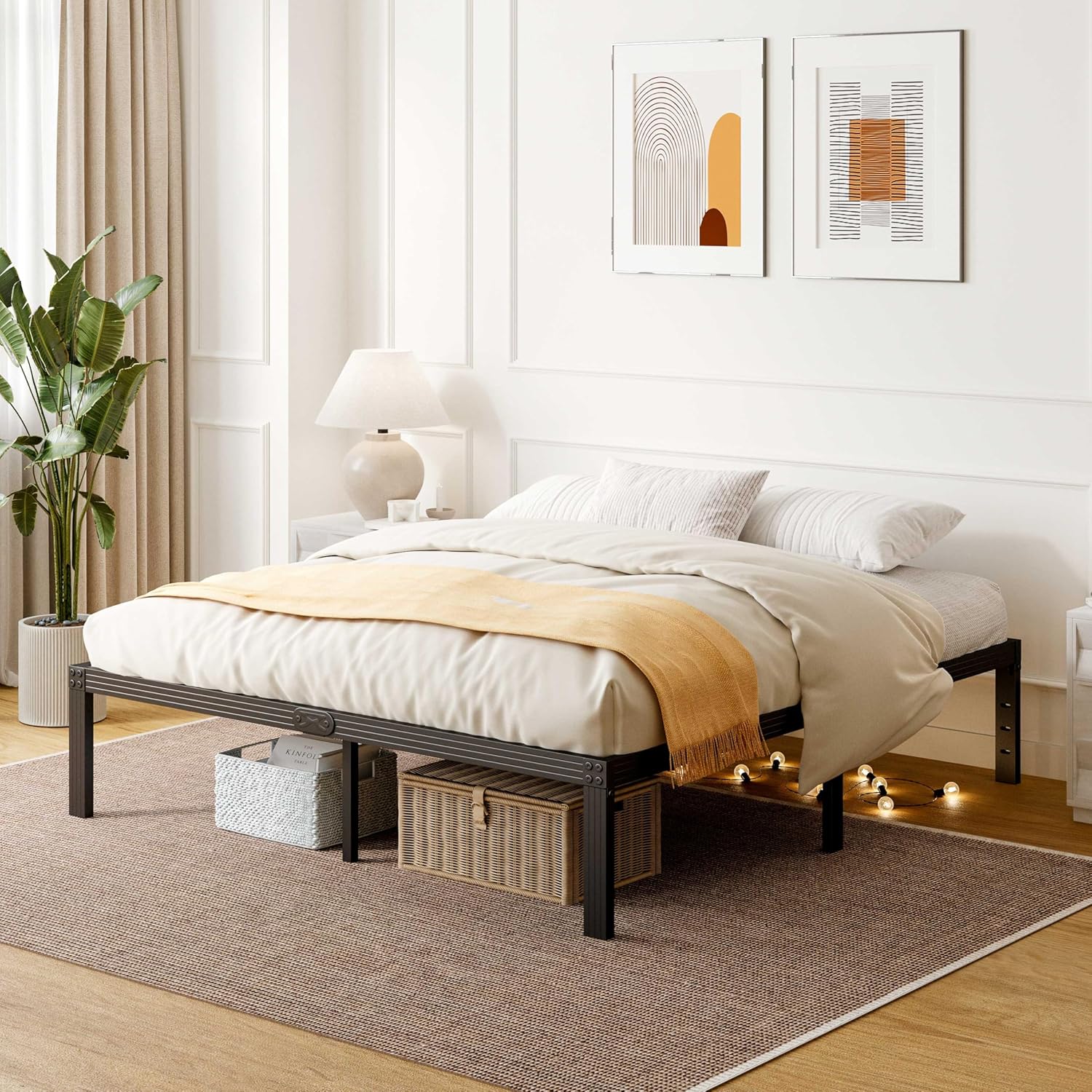 ZIYOO Full Size Bed Frame with Heavy Duty Steel Slat Design