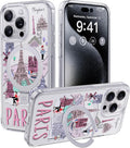 Phone 14 Pro Case with Magnetic Ring Stand - Paris City Memory