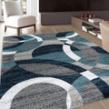 Rugshop Blue Modern Geometric Area Rug 5ft 3in x 7ft 3in - Fade