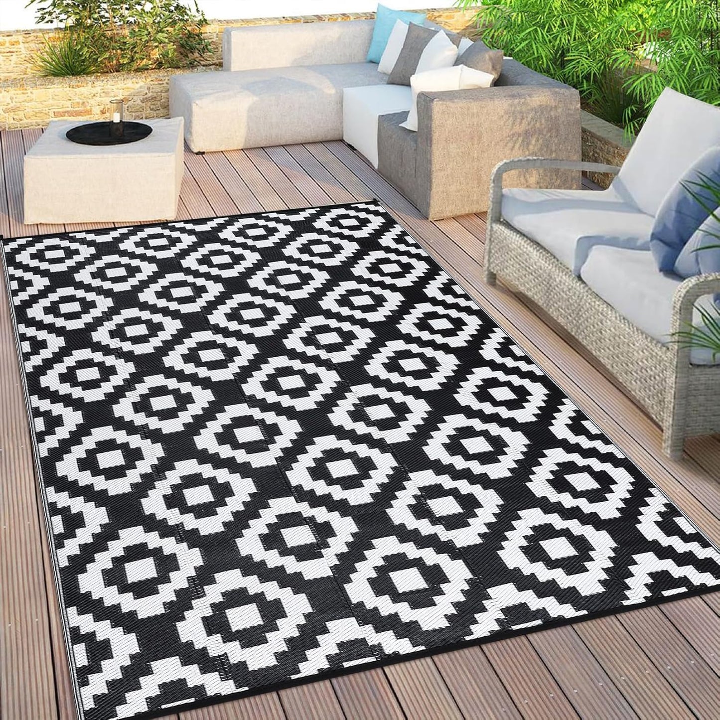 Garvee Waterproof Outdoor Rug 8x10 for Camping & Picnics