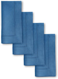 Solino Home Linen Napkins Set of 4 Indigo Blue - Classic Hemstitch