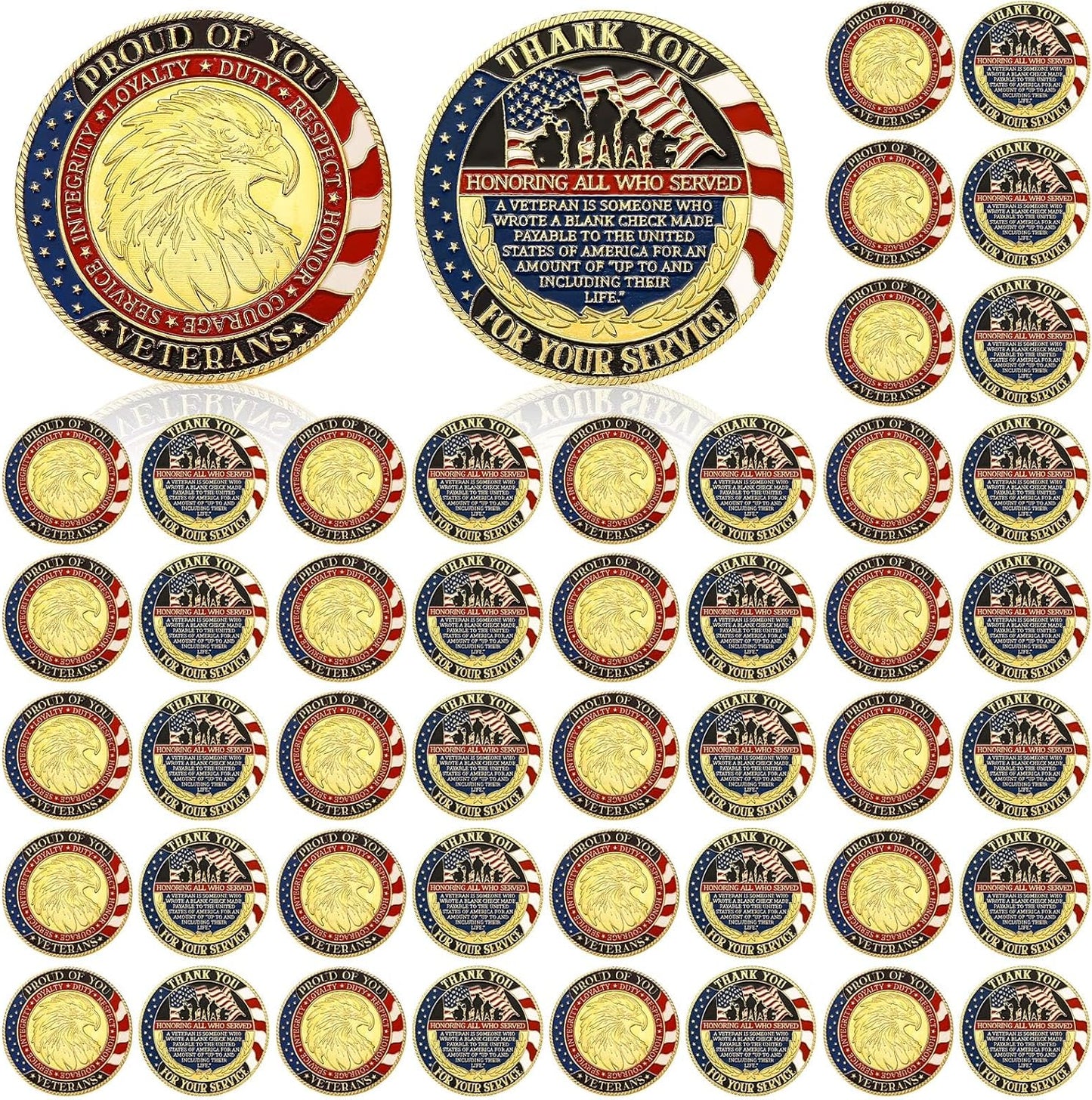 48 Pcs Veteran Challenge Coin for Independence Day Celebration