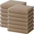 Cotton Waffle Kitchen Dish Towels 12-Pack - Soft, Absorbent Tan
