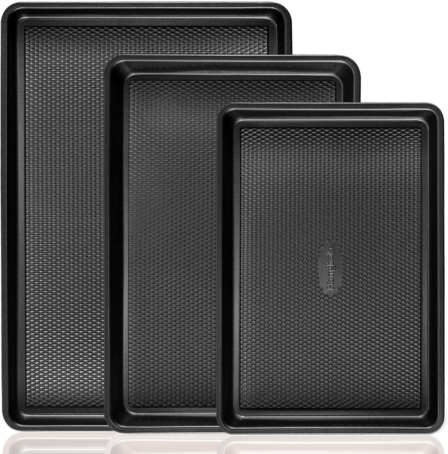 Nonstick Cookie Sheets for Baking - HONGBAKE Set of 3 Pans