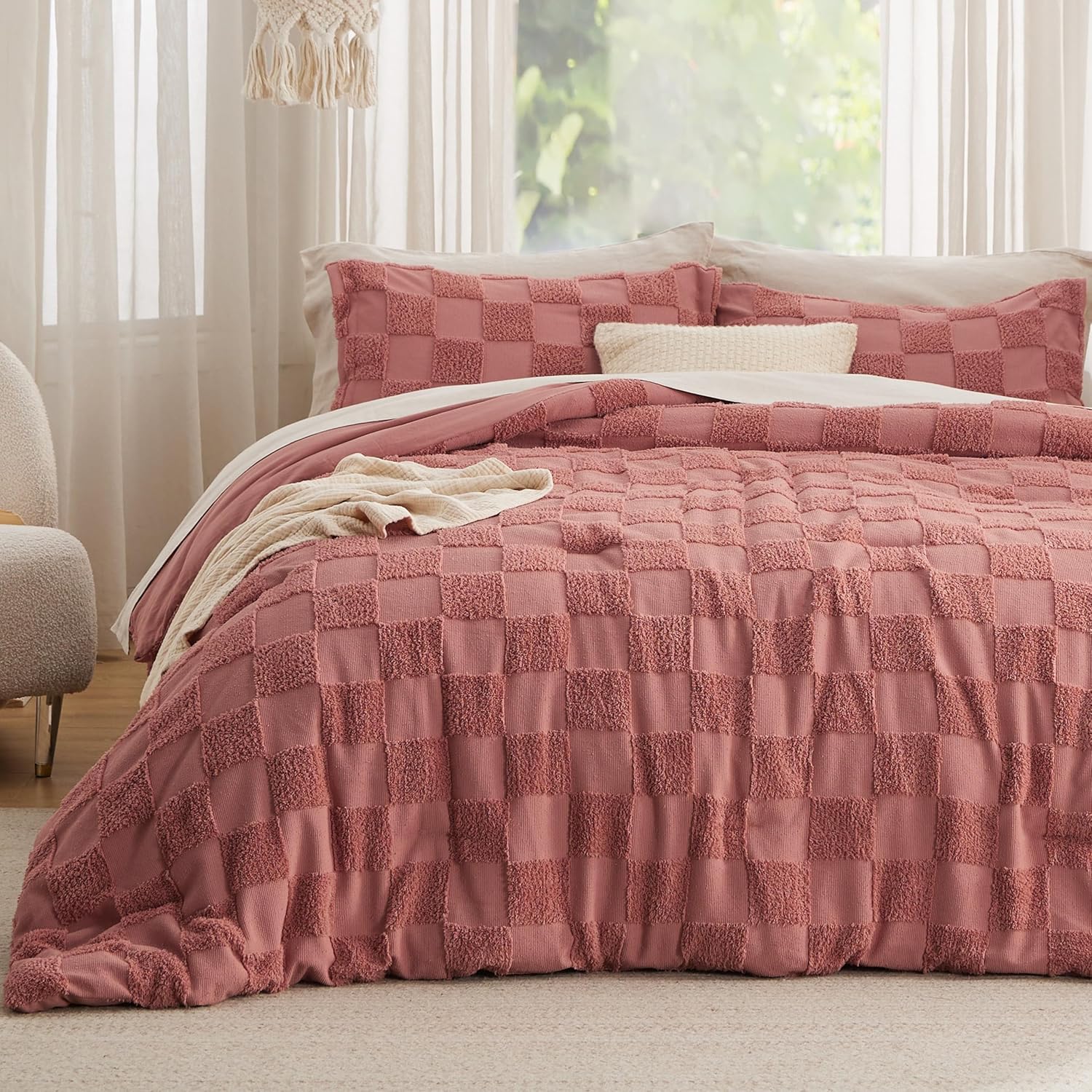 Bedsure Twin/Twin XL Comforter Set in Grayish Pink for Cozy Style