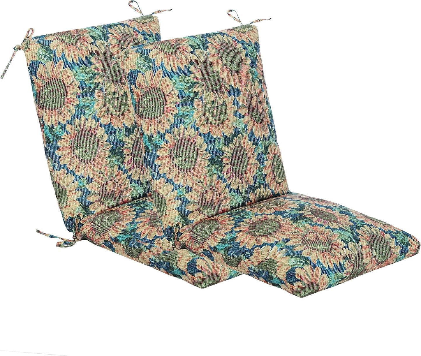 Set of 2 Outdoor Dining Chair Cushions for Patio Comfort