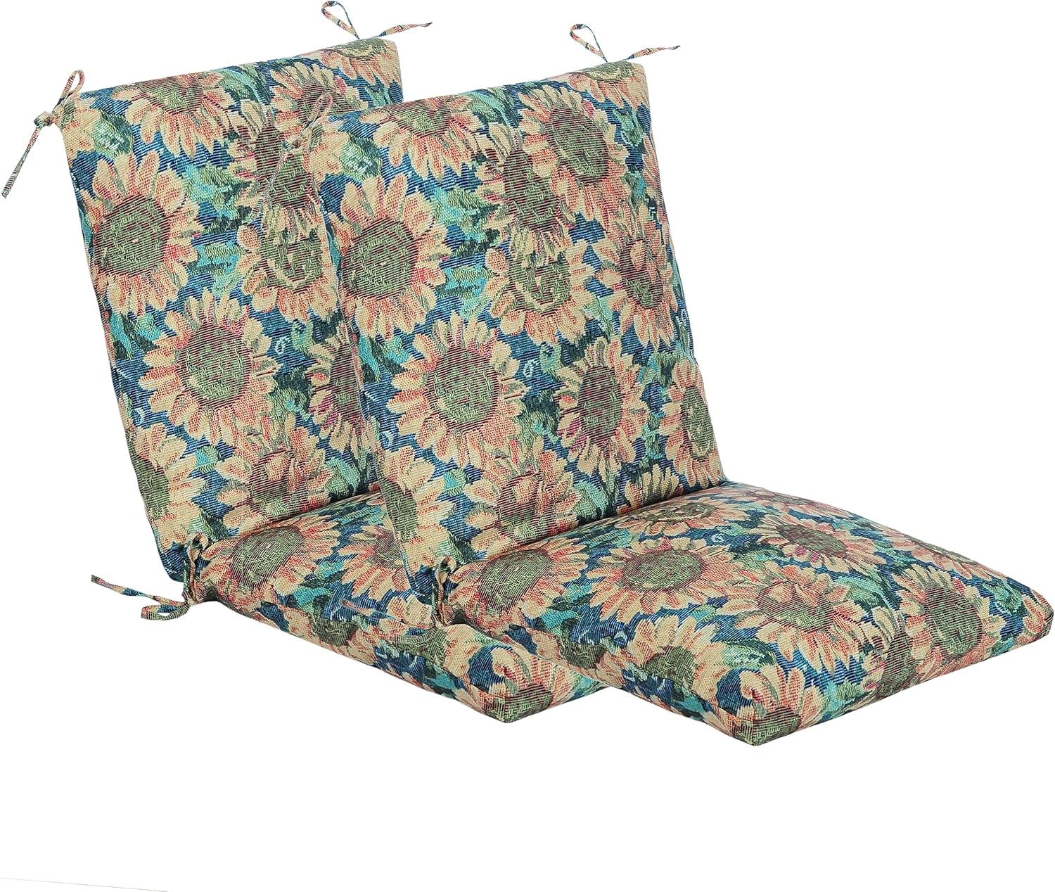 Set of 2 Outdoor Dining Chair Cushions for Patio Comfort
