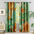 Sage Green Boho Floral 100% Blackout Curtains 96 in - Room Darkening