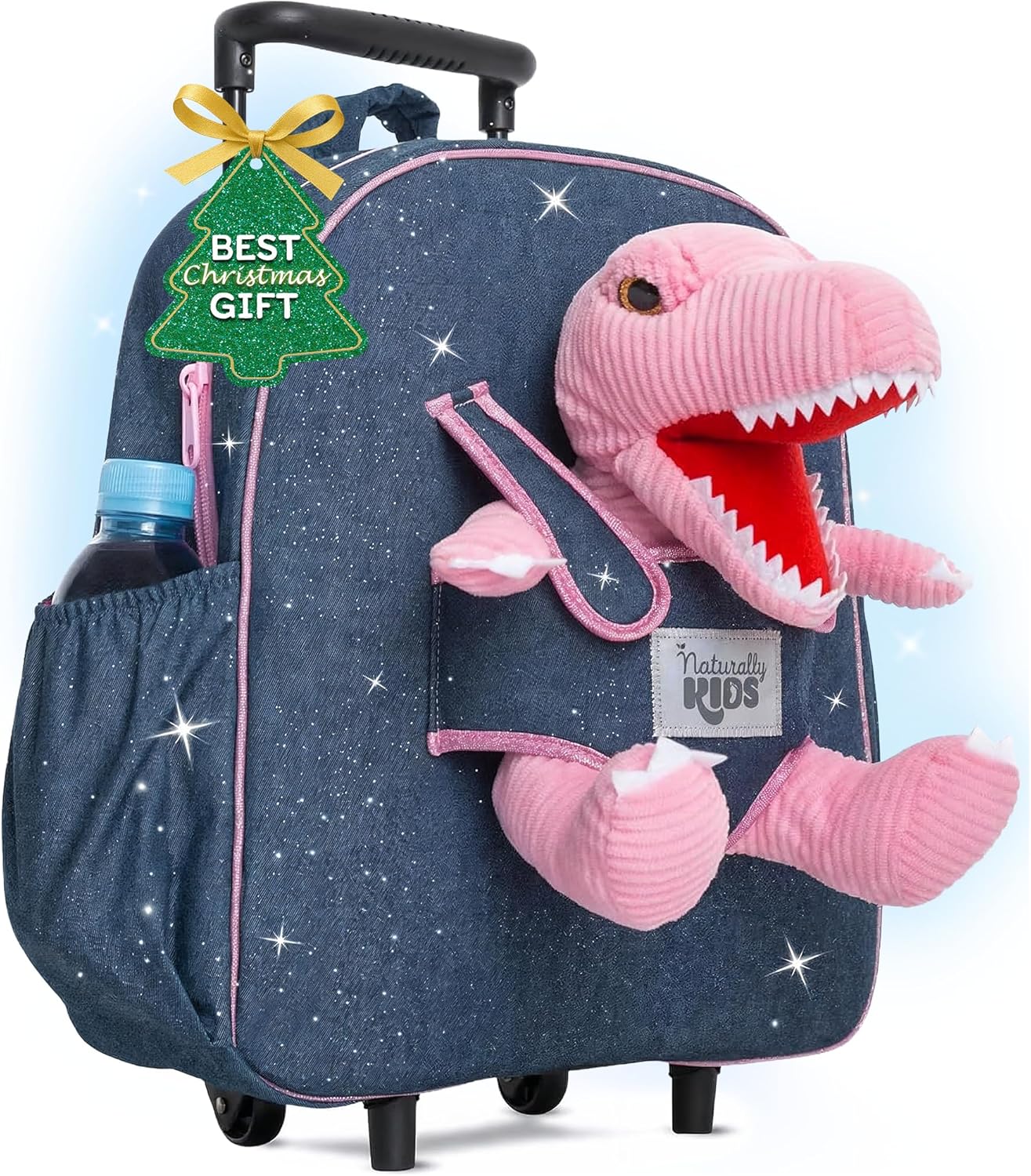Toddler Luggage with Pink Dinosaur Toys for Kids Travel Fun