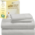 Queen Sheet Set Taupish-Sage Crosshatch - 400 TC Cotton Sateen