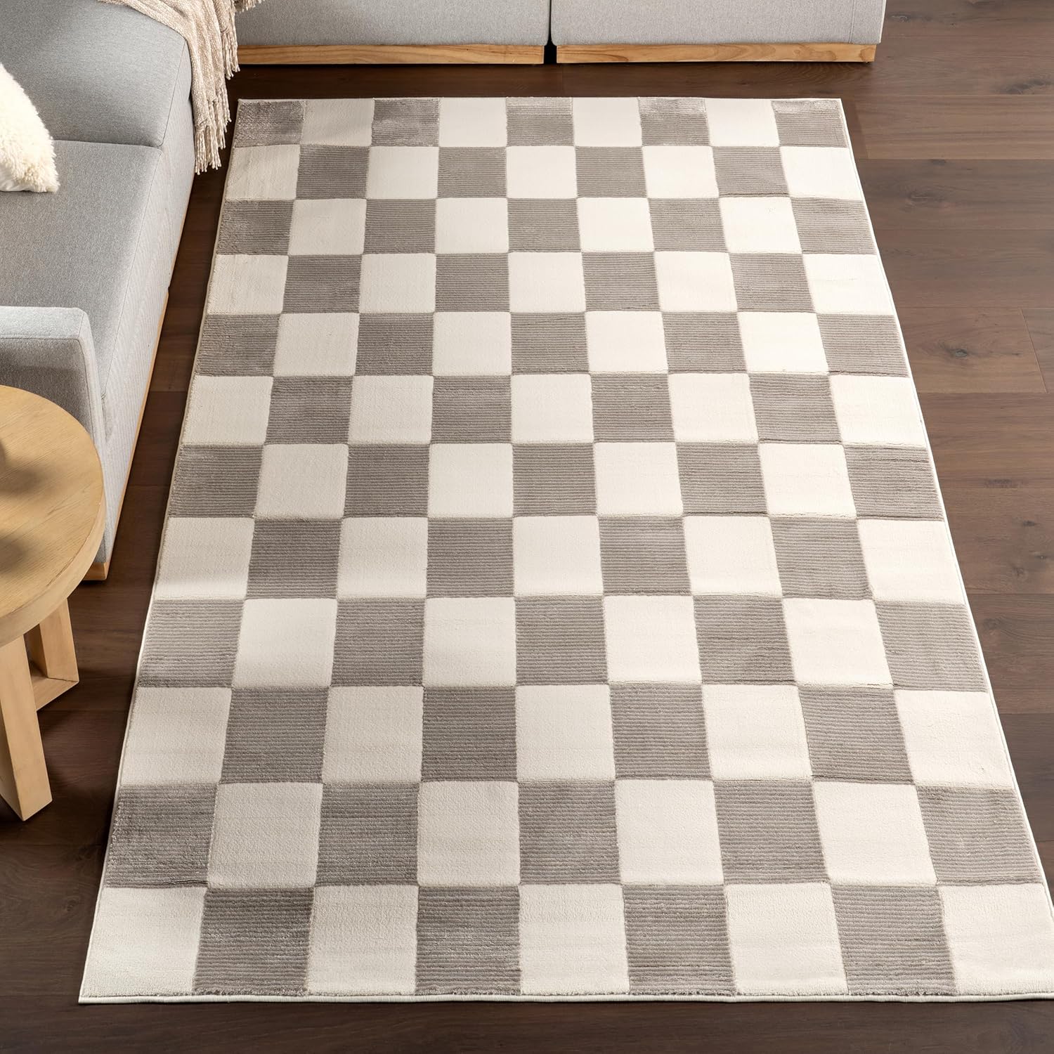 nuLOOM Zhuri Checkered 2ft x 8ft Machine Washable Runner Rug