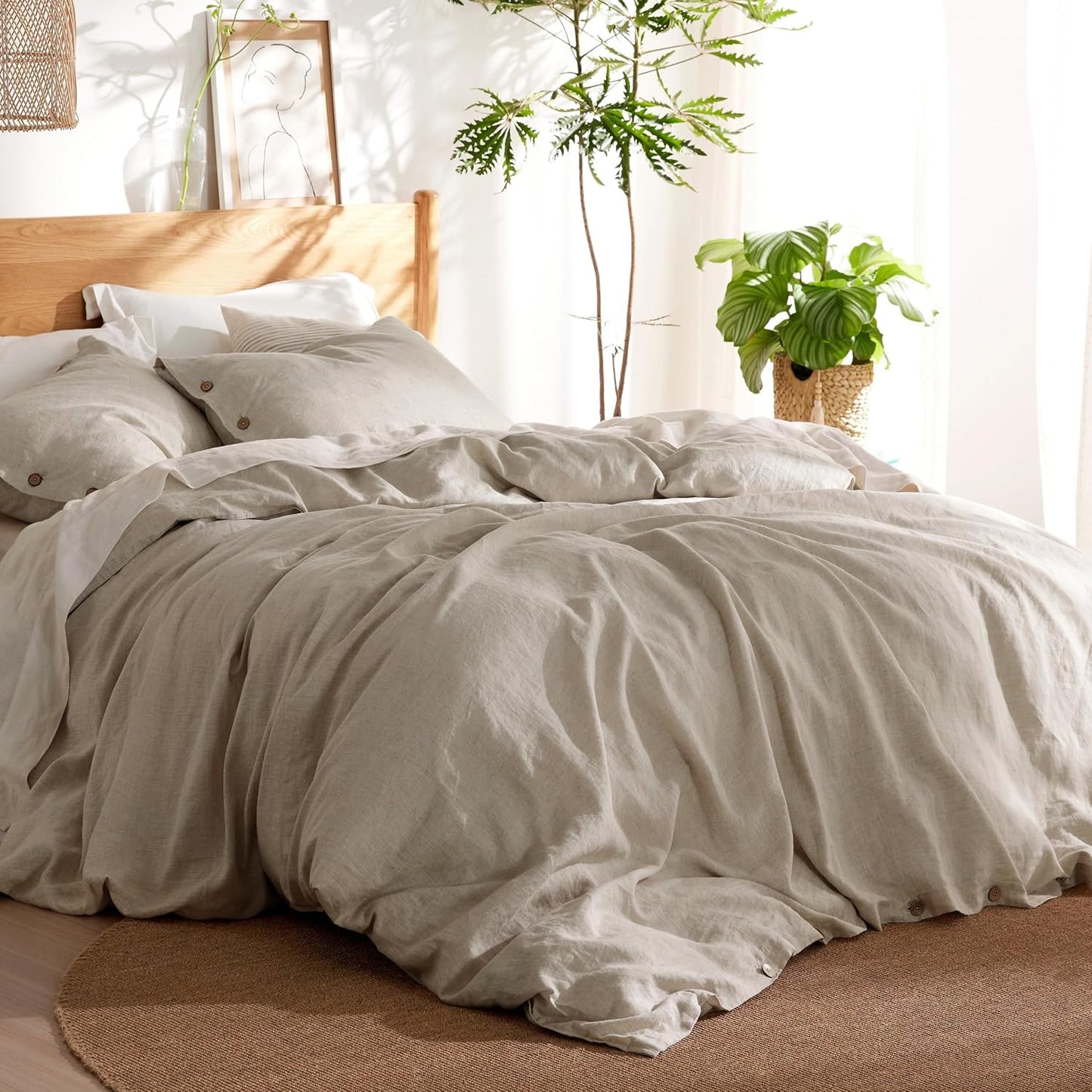 Bedsure Linen Duvet Cover Queen Size for Cozy Sleep Experience