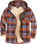 Mens Sherpa Lined Fleece Plaid Hoodie Jacket - Heavyweight Warm