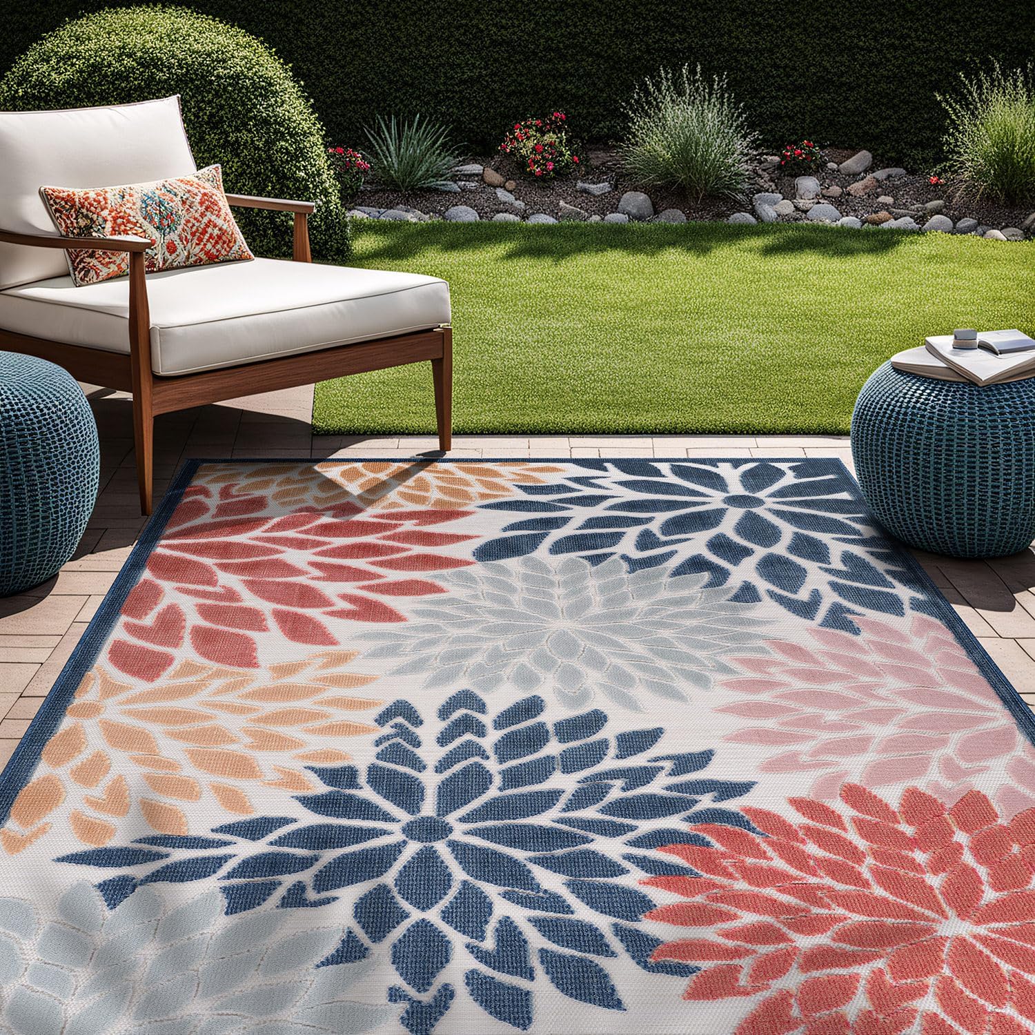 Beverly Rug Outdoor Rug 6x9 Modern Floral Tropical Area Rug