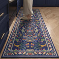 Runner Rug Washable Kitchen Runner 2ft6in x 8ft - Floral Non-Slip Soft