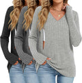 3 Pack Women's Maternity Nursing Tops V Neck - Lightweight Hidden