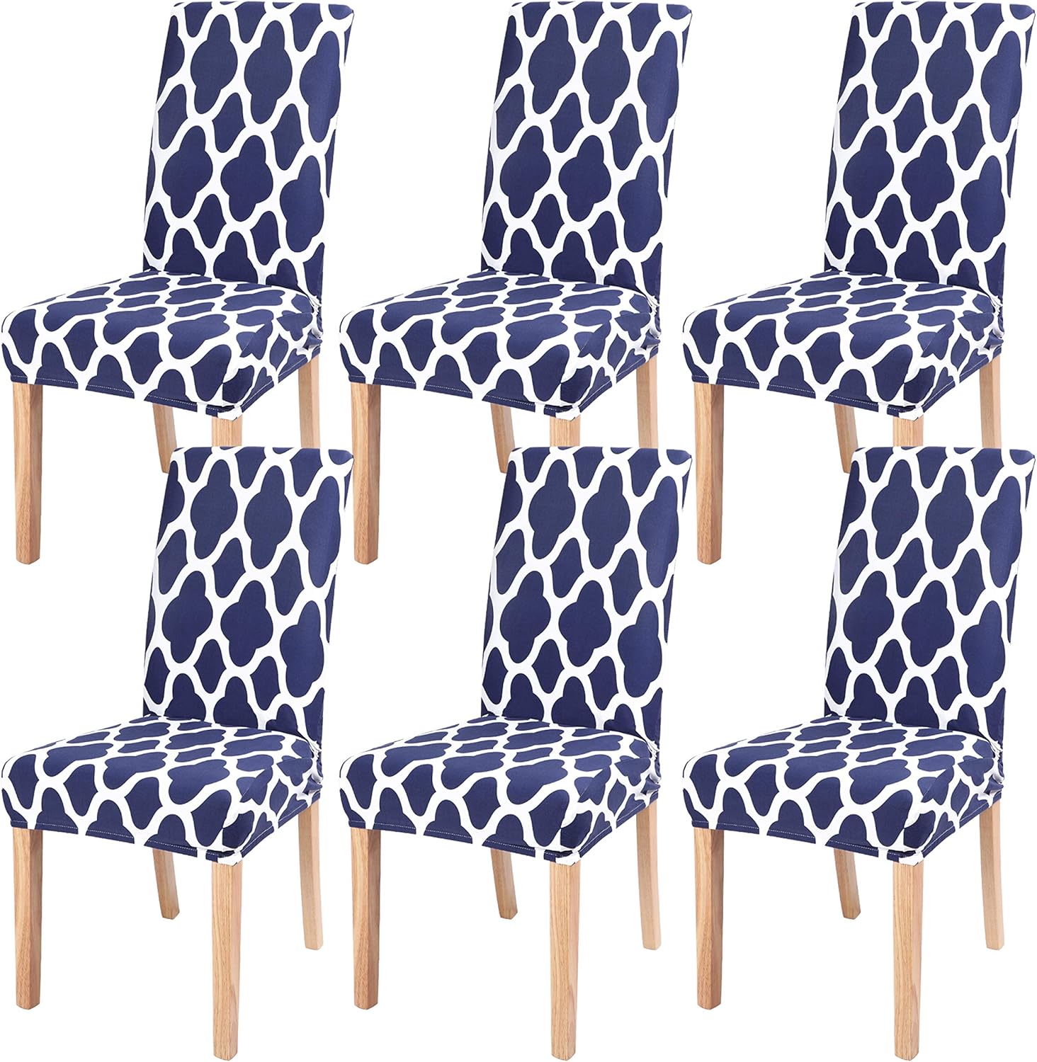 SearchI Dining Room Chair Covers Set of 6 - Navy Blue