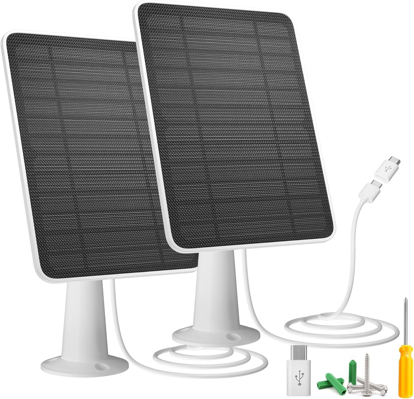 5W Solar Panel Charger for VISION WELL Security Cameras, 2 Pack
