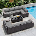 Outdoor Patio Furniture Set 12 Pieces Sectional Sofa - Comfortable