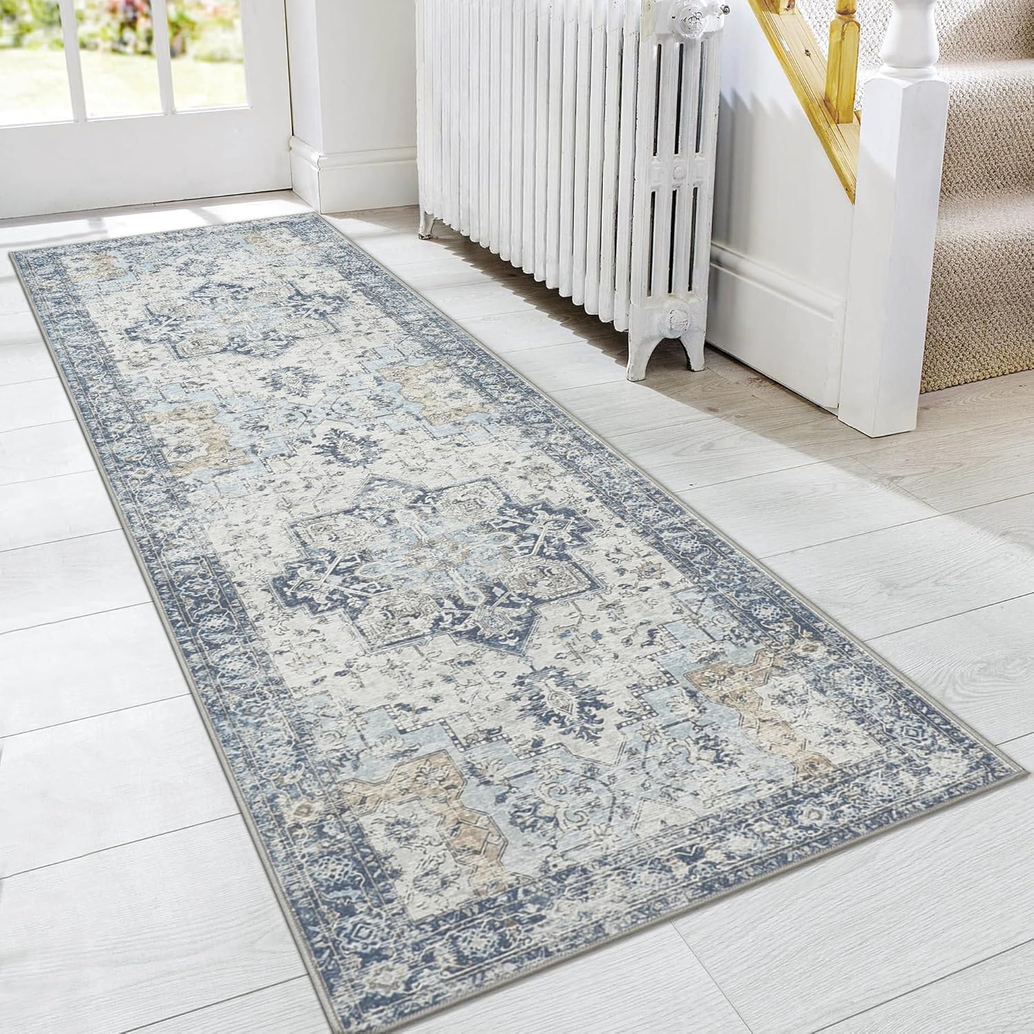 GENIMO Runner Rug 2x10, Vintage Non Slip Hallway Carpet