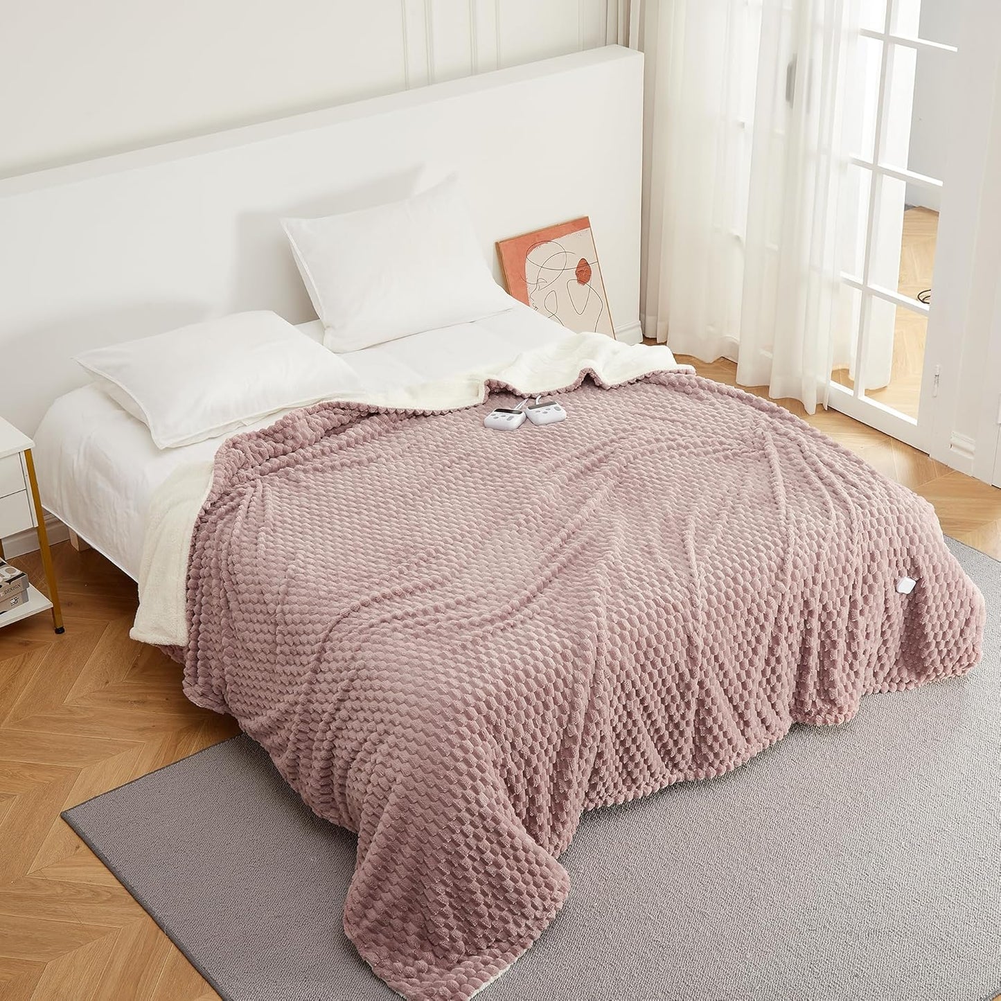 GarveeHome Heated Blanket Queen Size for Cozy Warmth & Comfort