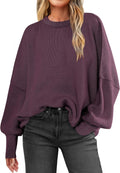Crewneck Batwing Oversized Ribbed Knit Pullover - Cozy Fall Sweater