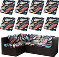 8Pcs Stretch Patio Cushion Covers Waterproof Outdoor Cushion Covers