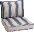 Outdoor Deep Seating Cushion Set 24 in x 24 in - Blue Stripe Comfort
