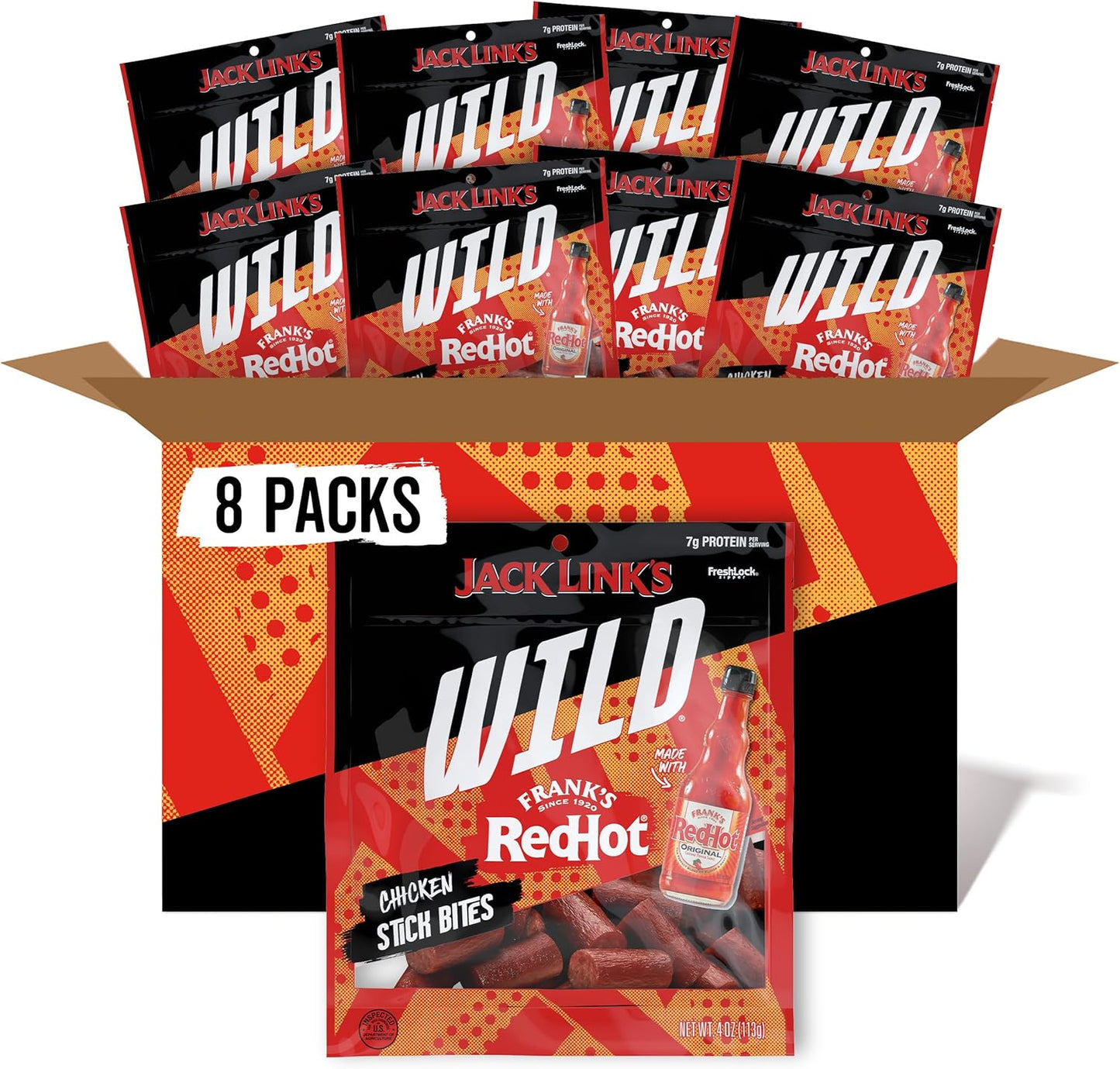 Jack Link's Wild Chicken Stick Bites with Frank's RedHot Flavor