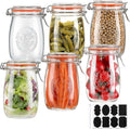 Wide Mouth Mason Jars 32 oz 6 Pack - Clear Quart Canning Jars