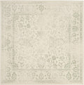 Adirondack Collection 8 ft Square Area Rug - Durable Ivory & Sage