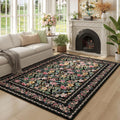 5x7 Washable Rug Vintage Floral Area Rug Non Slip Low Pile - Machine
