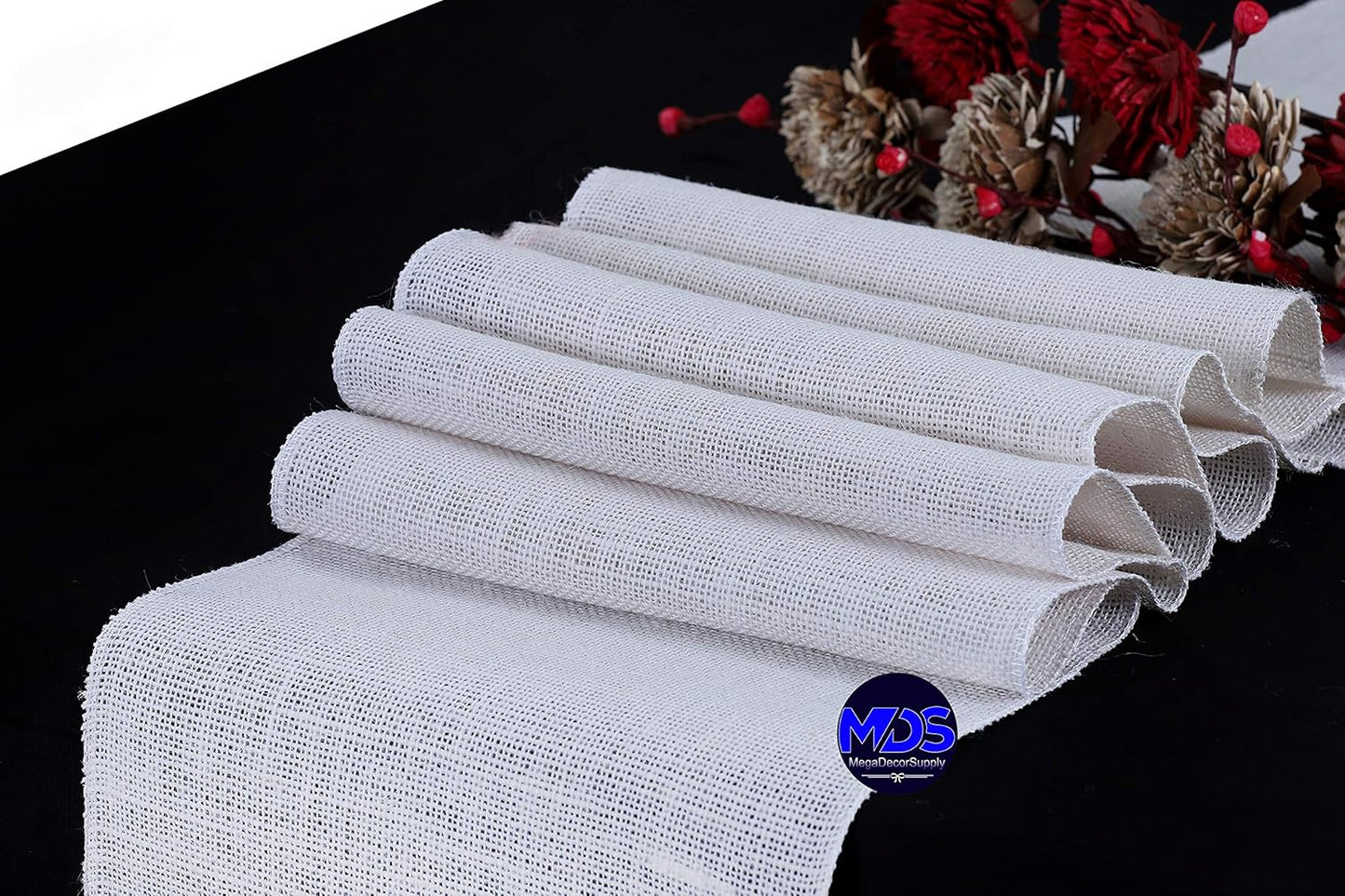 Natural Burlap Table Runners 12 x 72 Inch for Rustic Decor