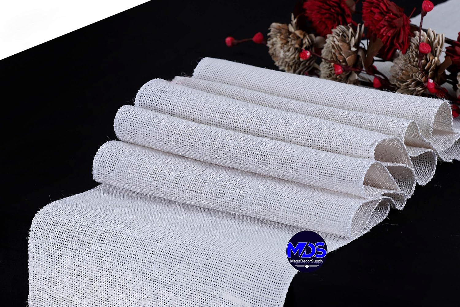 Natural Burlap Table Runners 12 x 72 Inch for Rustic Decor